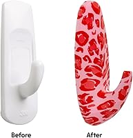 Vista 2 de Ganchos adhesivos para colgar en la pared, paquete de 3 ganchos de pared autoadhesivos con tiras adhesivas resistentes que soportan hasta 3 libras