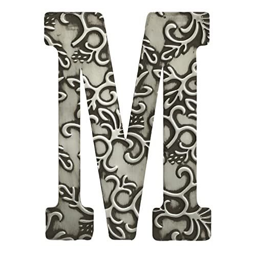 COLLECTIVE HOME - Metal Letters for Wall Decor, 13.75' Black Embossed Metal Alphabet, Antique Wall Decor, Farmhouse Wall Hanging Signs, Rustic Letters for Home Bedroom Office (M)