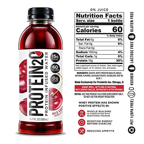 Protein2o Low Calorie Whey Protein Drink, Variety Pack, 16.9 oz (Pack of 12)