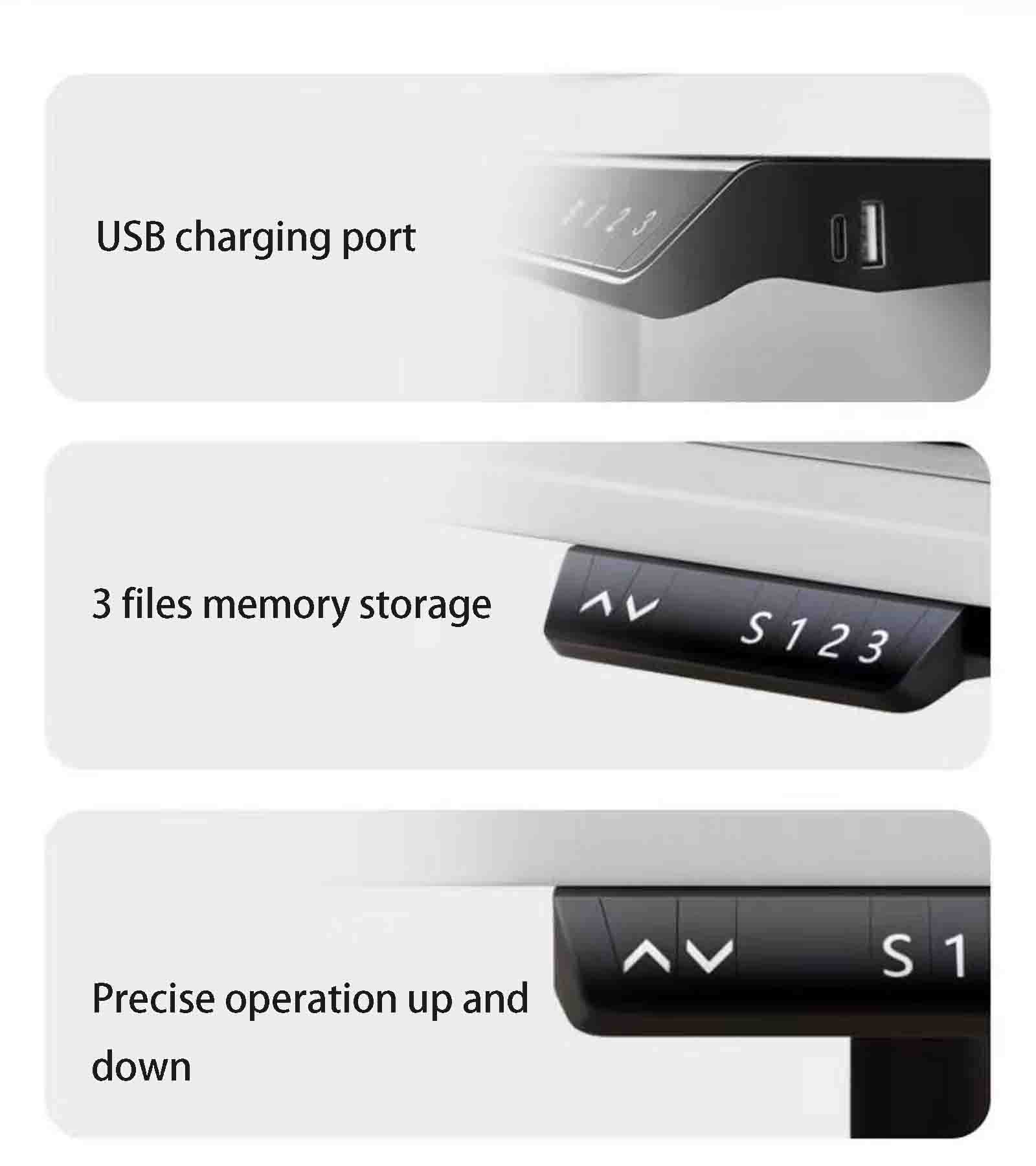 Składane biurko komputerowe Inteligentny, elektryczny stół podnoszony, stojący w domu Biurko komputerowe Biurko do nauki z ładowaniem USB