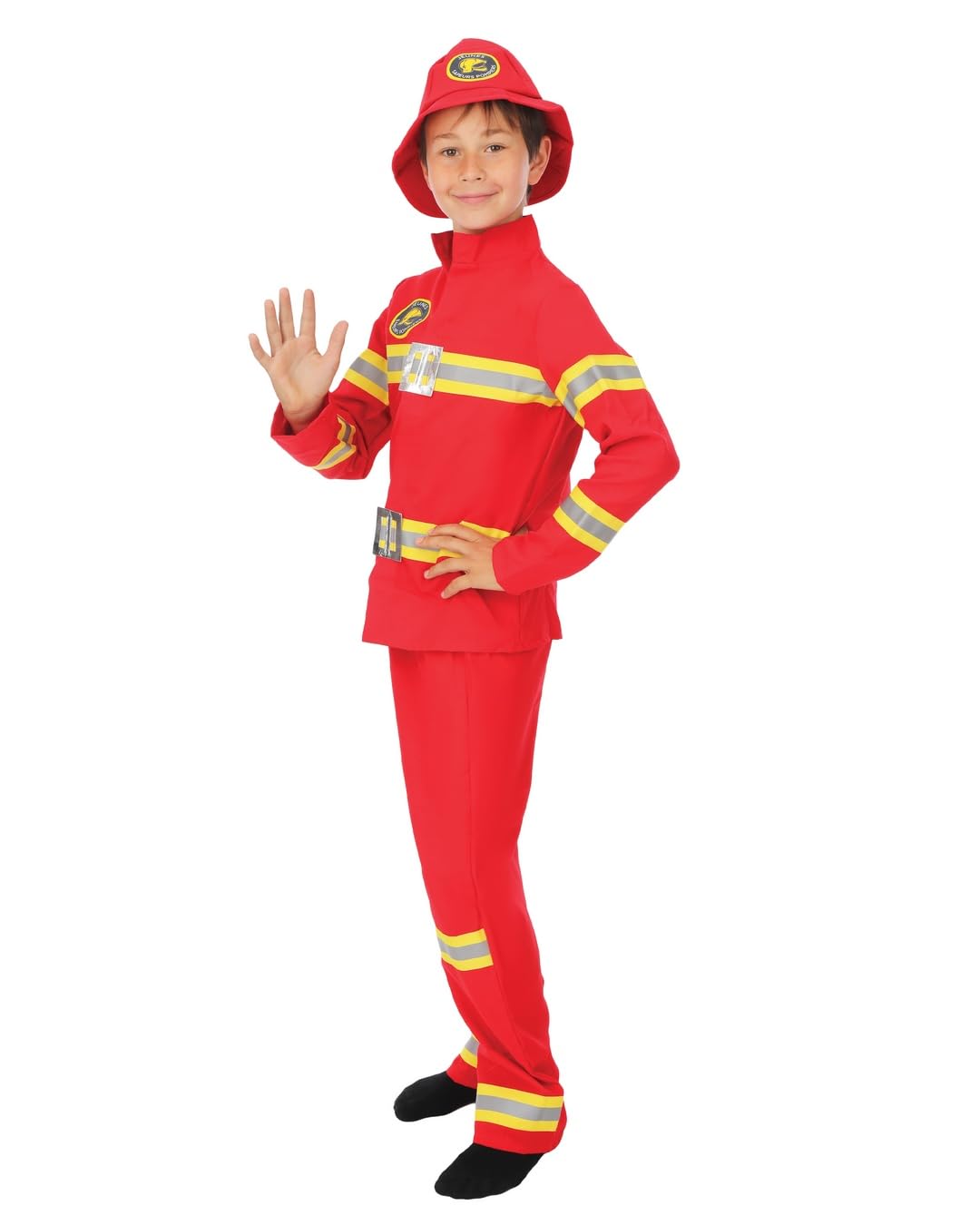 P'TIT CLOWN - Costume da pompiere per bambini - Unisex - Ragazza - Ragazzo - Firefighter - Costume Professione - Perfetto per Carnevale, Cosplay, Halloween, feste, eventi a tema e gioco di ruolo