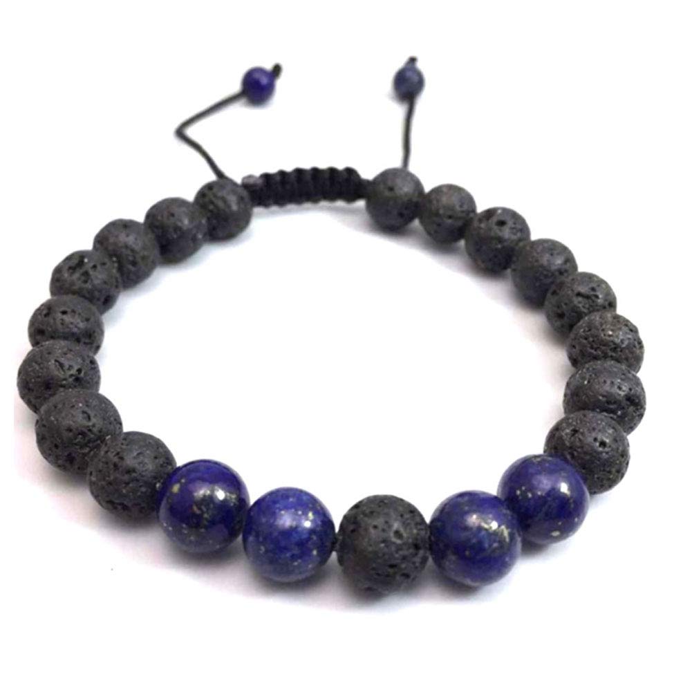 XINGYU Pulsera para Parejas His & Hers, Brazalete de difusor de Lava Ajustable, curación, Piedra Genuina, Color Natural, aceites Esenciales, aromaterapia