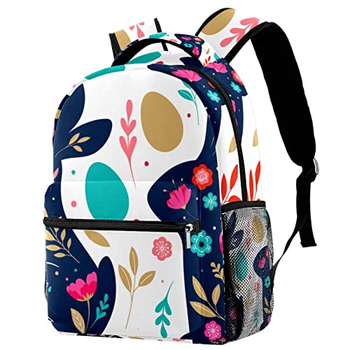 Mochila de conejos de Pascua con acabados reforzados y estampado floral