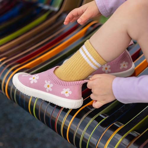 Image of JAN & JUL Slip-on Knit Shoes, Machine Washable and Lightweight Sneakers for Toddler Boys and Girls