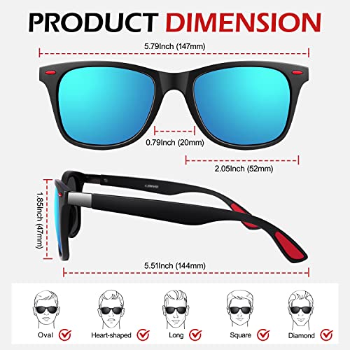 Image of LINVO丨Half Rim High-end Branded and Stylish Sunglasses丨Polarized and 100% UV Protected 丨Men & Women丨Medium丨Riding & Driving