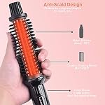 LOVANI Curling Iron Brush,Hot Hair Curling Wand with 1 Inch Ceramic Ionic Barrel,Dual Voltage Instant Heat Up Travel Hair Curler