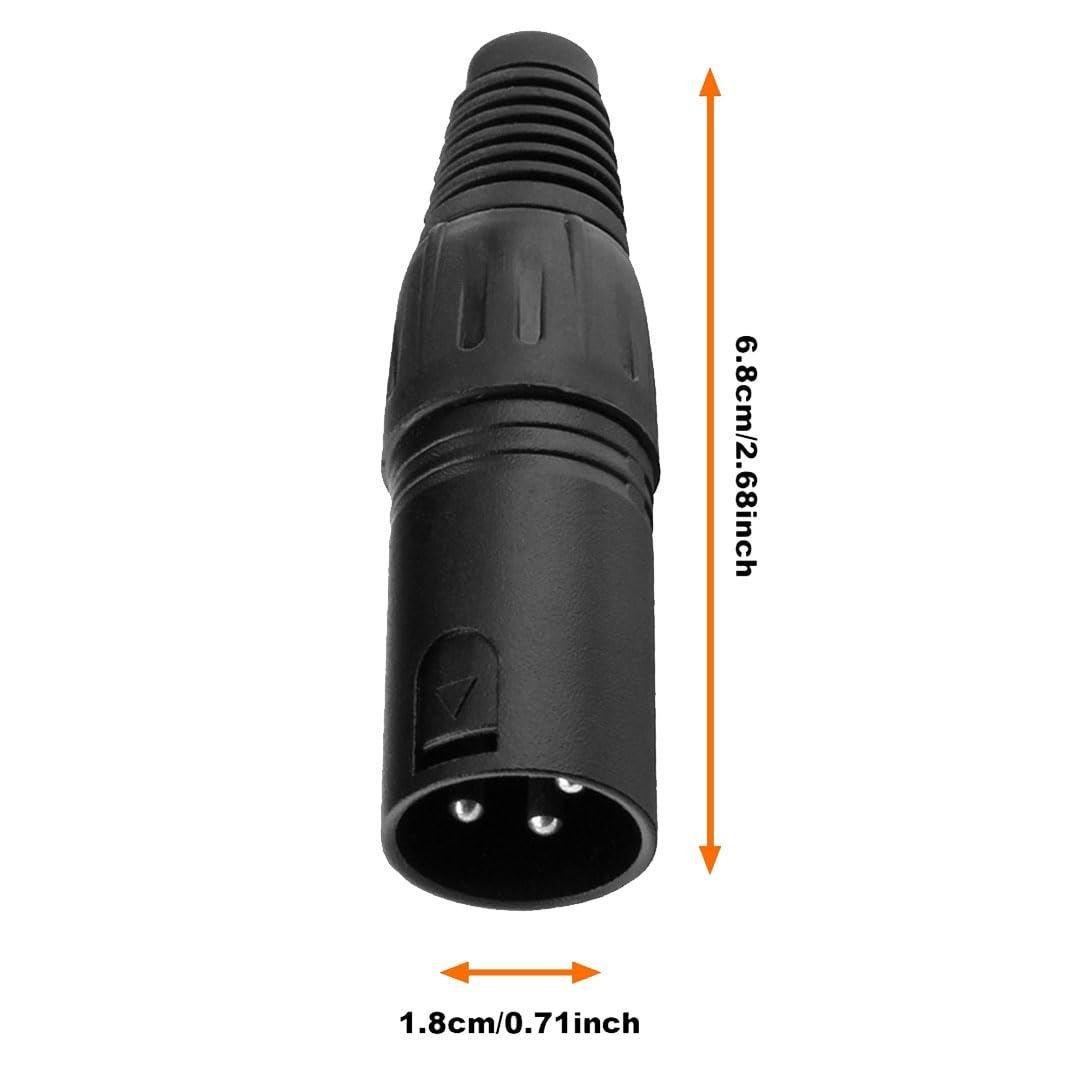 Connettore XLR 3P Maschio in Metallo (25pz)