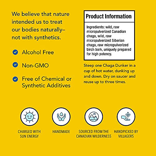 North American Herb & Spice Chaga Dunkers - 12 Count - Chaga Wild Mushroom Herbal Tea - Adaptogen, Adrenal Support, Endurance & Stamina - Whole Food Herbs, Wild Honey - Non-Gmo - 16 Total Servings #TOP3