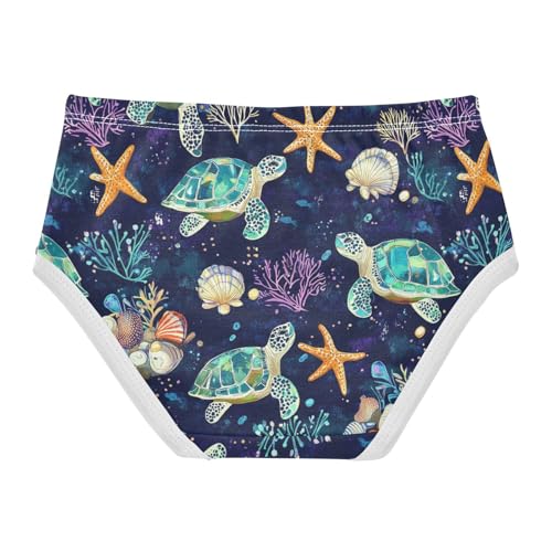 Wusikd Turtle Girls' Underwear Cotton Starfish Girls Briefs Soft Toddler Underwear 2T2