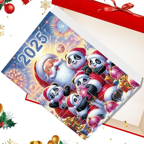 Calendrier de Noël panda 2D : suspension festive pour sapin, jardin et poignée de porte