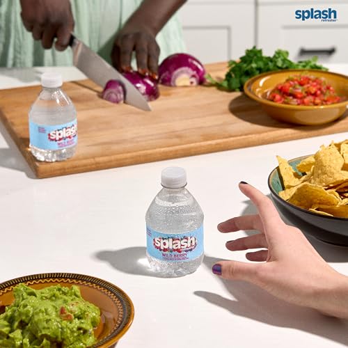 Image of SPLASH REFRESHER Flavored Water Bottles, Wild Berry Flavor - 24 Pack | Refreshing Flavored Bottled Water with Electrolytes - Zero Sugar & Zero Calories - 8 Fl Oz