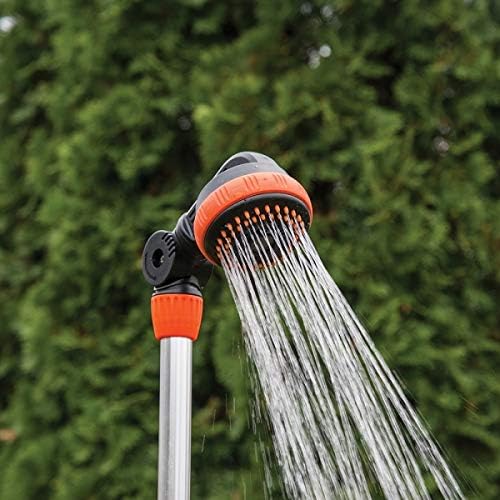 rg-vertrieb Gartendusche Alu 150-210cm mit Stativ – Mobile Pooldusche & Campingdusche höhenverstellbar, Gartenbrause 3 Funktionen, Außendusche mit Wasser-Regulierung