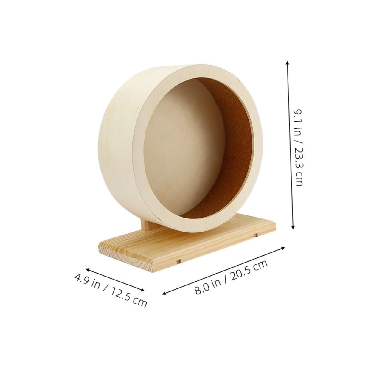 Rueda Silenciosa para Hámster de Madera 2 Piezas Beige | Diseño Redondo de Corcho, Fácil de Montar y Desmontar, para Cobayas y Pequeños Animales