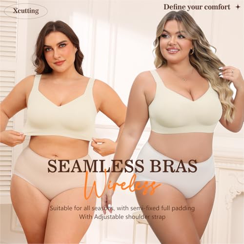 Image of Xcutting Women Wirefree Bras for Women Full Coverage No Underwire Everyday Bras Comfortable Wireless Padded Bras
