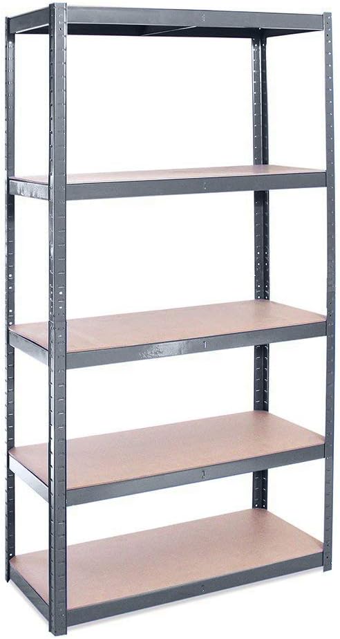 Rhino Racking Heavy Duty Stand-Alone 5 Tier Industrial Shelving Rack, Single Pack, 180 x 90 x 40 cm, 5 Year Warranty