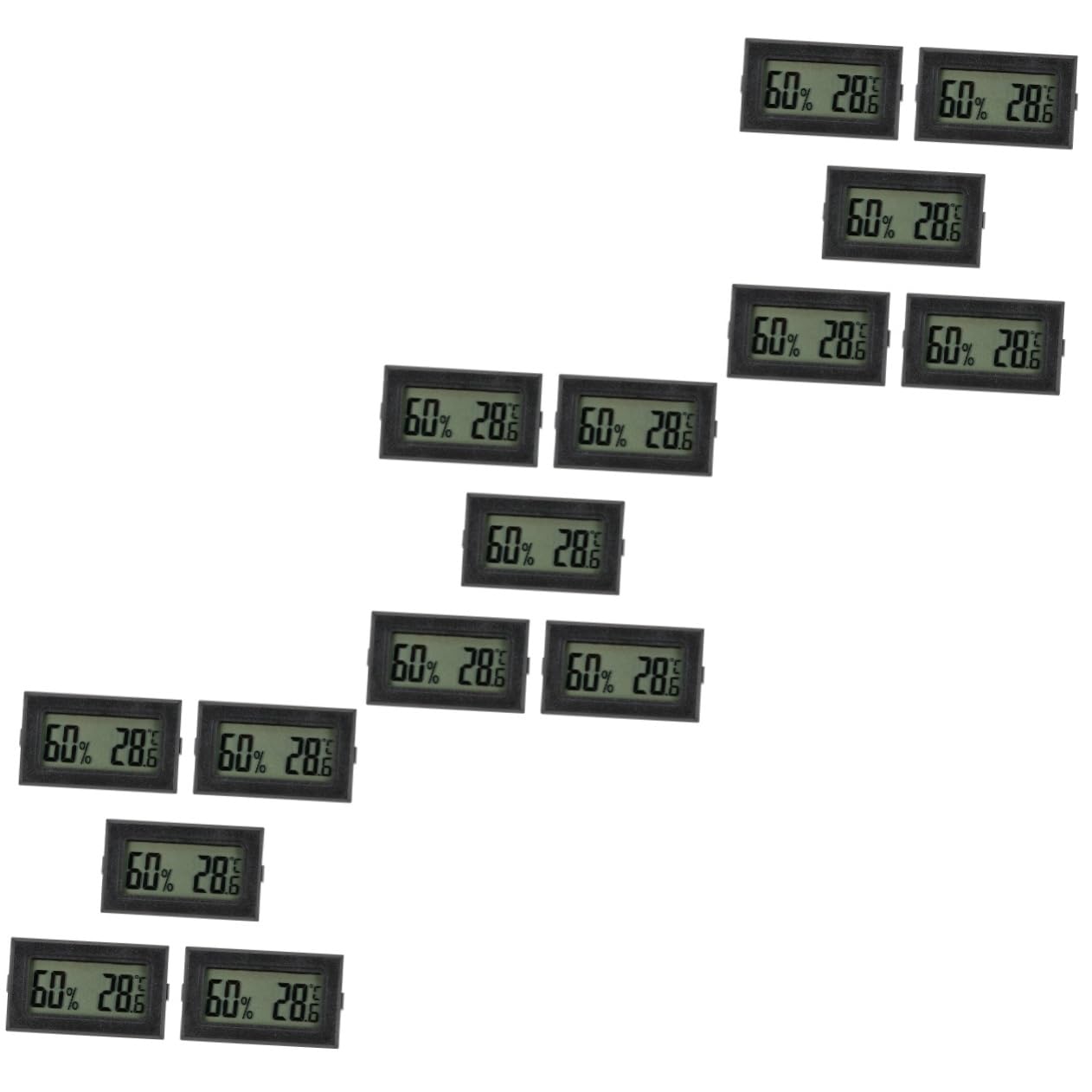 Mipcase 15pezzi Mini Termometro Igrometro Wireless Monitor della e umidità per Rettili e Display LCD Misurazione Secondi