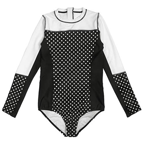 SwimZip Women's Long Sleeve 1 Piece Swim Suit UPF 50+ - XL/Polka Dots