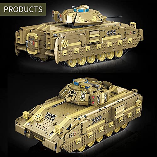 SCZWP8 Panzer RC Modellbausätze 1763 stücke M2A2 Militär Fernbedienung Feuer Panzer Bausatz Pädagogisches Puzzle… – Bild 5