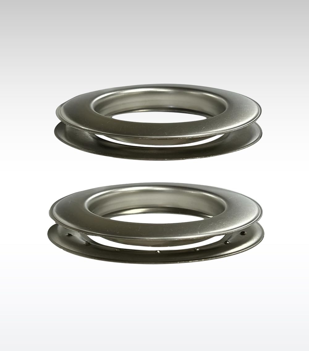Micron Round #15 Brass Curtain Grommets and Teeth Washers, Heavy Duty, Reliable, Durable, Satin Plated 51 mm (2") (100 Pcs Set)