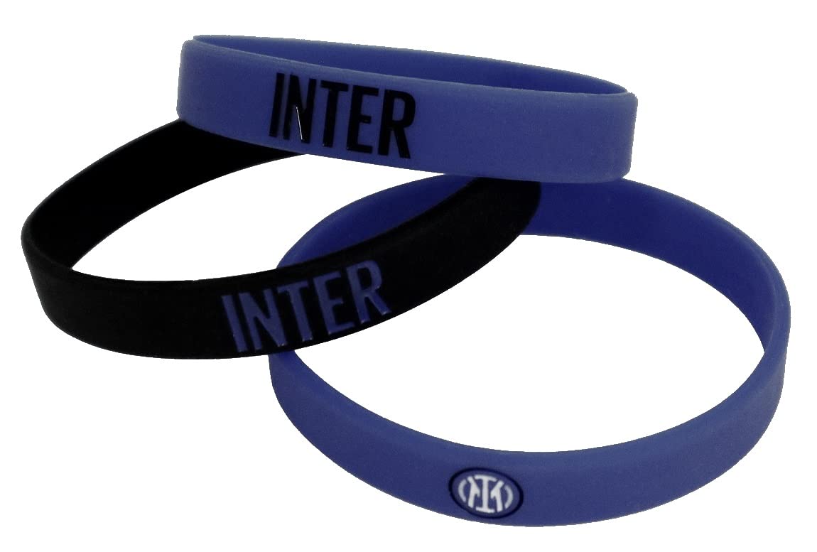 Set 3 Braccialetti Inter Ufficiale Nerazzurro Bracciali Braccialetto Ufficiali in Silicone SET3BRINLN1350