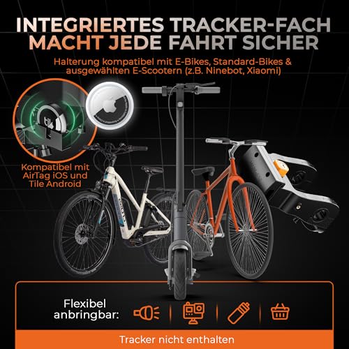MAINWEST - Fahrradkorb vorne + Inklusive Lenkeradapter E-Bike - mit Airtag Fahrrad Versteck - Fahrradkorb Vorne Ebike - mit Schloss - Lenkerkorb Fahrrad - 26 Liter