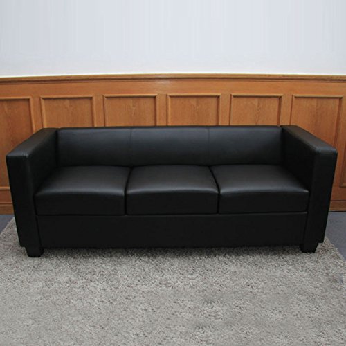 Mendler 3-1-1 Sofagarnitur Couchgarnitur Loungesofa Lille - Kunstleder, schwarz – Bild 4