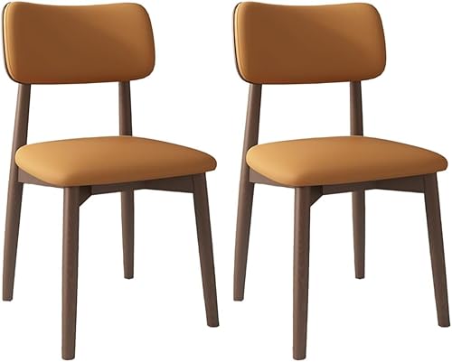 Miniatura 36 de YVYKFZD Solid Wood Dining Chairs, Kitchen Chairs Set with Curved Backrest, Leather Upholstered Dining Room Chair, Armless Living Room Chair, for