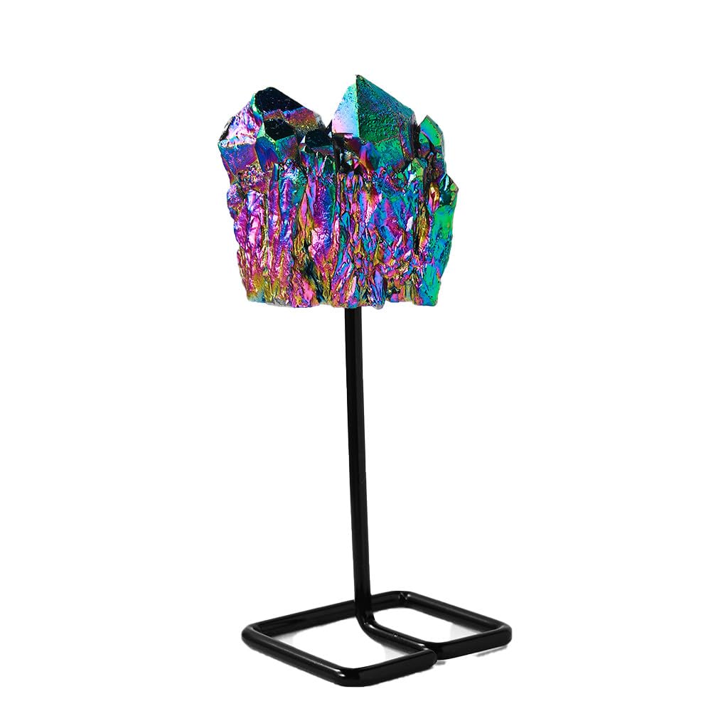 Baguette en Cristal de Quartz Clair LVTFCO Amas Arc-en-Ciel galvanisés pour Décoration d'Intérieur