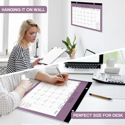 Image of 3 Pack of Desk Calendar 2026-2027, 18-Month Calendar Runs from July 2026 to December 2027, Large 17 inch x 12 inch Monthly Desktop & Wall Calendar for Home & Office - Boho