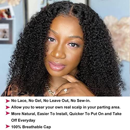 Unice Curly V Part Wig Upgrade U Part Wigs Human Hair 150% Density For Women, No Leave Out Glueless Wig Brazilian Virgin Hair Beginner Friendly Wig No Glue No Sew In 18Inch #TOP3