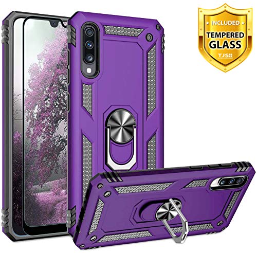 TJS Phone Case for Samsung Galaxy A50 2019, with [Full Coverage Tempered Glass