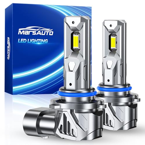 Marsauto 9005 Bulb, 40,000LM 800% Super Bright, 1:1 Mini Size 6500K Cool White IP68 Waterproof Automotive Replacement HB3 Fog Lights, Plug and Play, Pack of 2