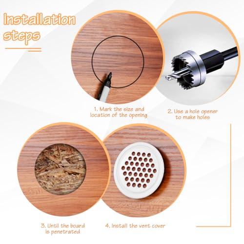 NAROSEBE 20 Stück Lüftungsgitter Rund Weiß 35mm Belüftungsgitter Edelstahl Entlüftungsloch Lüftungsabdeckung Rund Türlüftungsgitter Lüftungsloch Lüftungsklappe Lüftungsauslass Rund für Schuhschränke