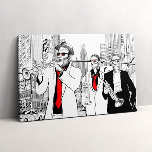 Photo sur toile groupe de jazz Wallfluent déco salon moderne 60x40cm