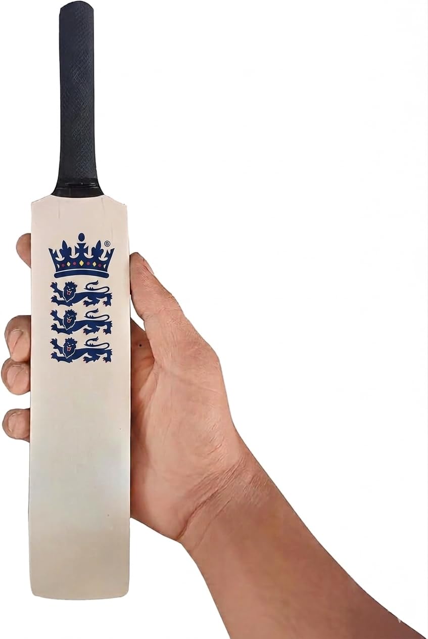 Cricket Miniature Cricket Bat For Signing & Gifting | Wood Construction With Accurate Details | Authentic Grip | Total Length 15" | Small Cricket Bat | Cricket Gifts (England)
