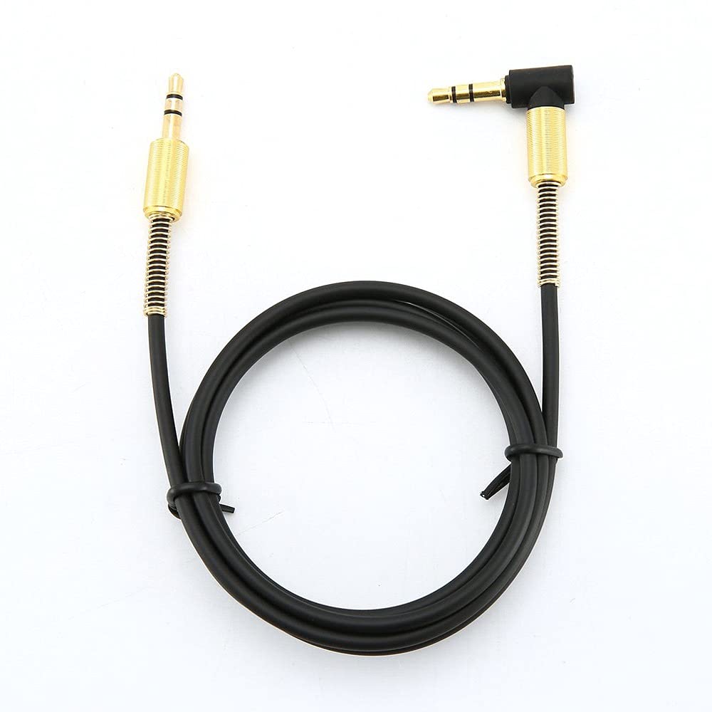 Câble audio mâle vers mâle avec prise jack stéréo 3,5 mm - Angle droit de 90 degrés - Câble à ressort