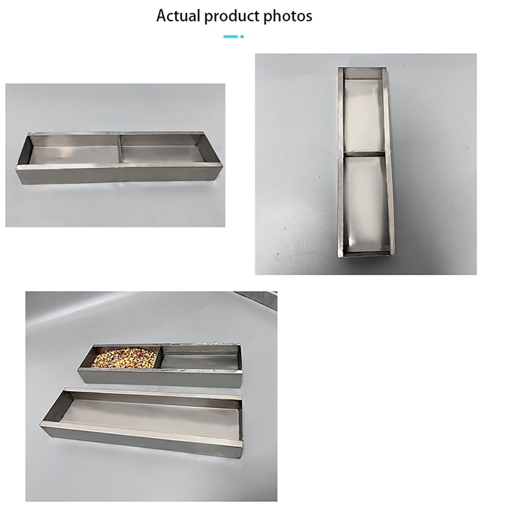 Comedero para Pollos Acero Inoxidable 20/40/50/60 Cm Rectangular Profundo Cajas Jaulas Pollos Comederos Colgantes Antiderrame Equipo De Alimentación Aves Corral,Plata,L60*H4.5*W11