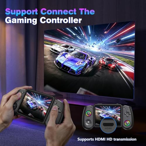 Image of RG43H Pro Retro Handheld Game Console, 4.3 Inch Retro Gaming Console with 4000mAh Battery, RK3562 Opensource Hand Held Games Console, EmuELEC&RGBOX Dual Systems Video Console, HDMI TV Output, Black