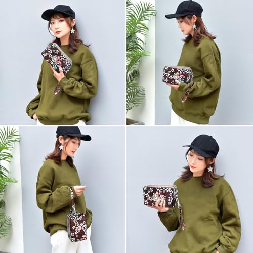 Image of BIAOTIE Large Capacity Wristlet Wallet - Women Printed Nylon Waterproof Handbag Clutch Purse