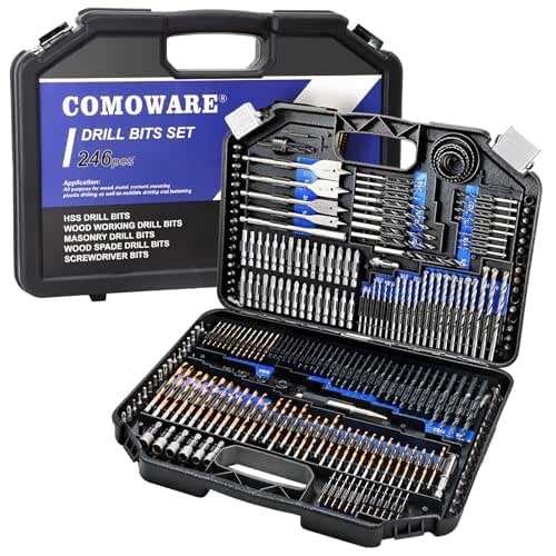 COMOWARE Drill Bit Set, 246 Pcs for Cordless Drill, Drill