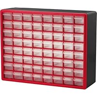 Akro-Mils 10164 Plastic Storage Cabinet with 64 Drawers for Spare Parts 50 x 40 x 16.5 cm Black