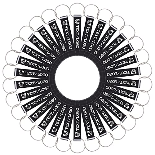 BYWEXCLESD 50Pcs Personalised Bottle Opener Keyring Custom Bottle Opener Keychain Bulk for Men Boyfriend Wedding Favors Party Free Engraving Logo Name Text, Black