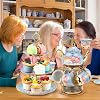 Maxcheck 21-Piece Vintage Floral Tea Set – Porcelain Teapot, Cups, Cake Stand & Metal Holder - View #6