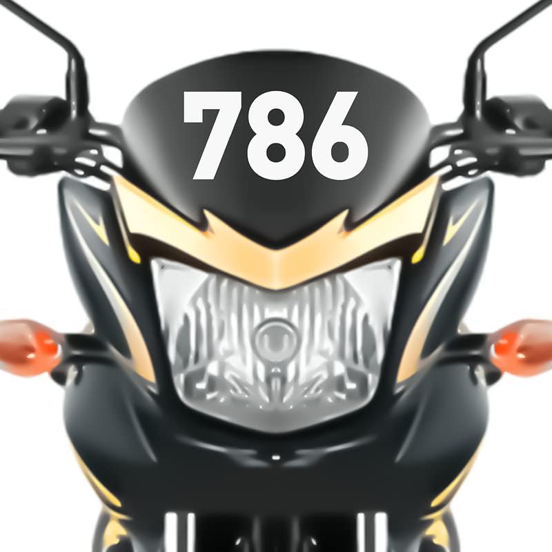 ISEE 360® 786 Number Bike Sticker for All Bikes Headlight