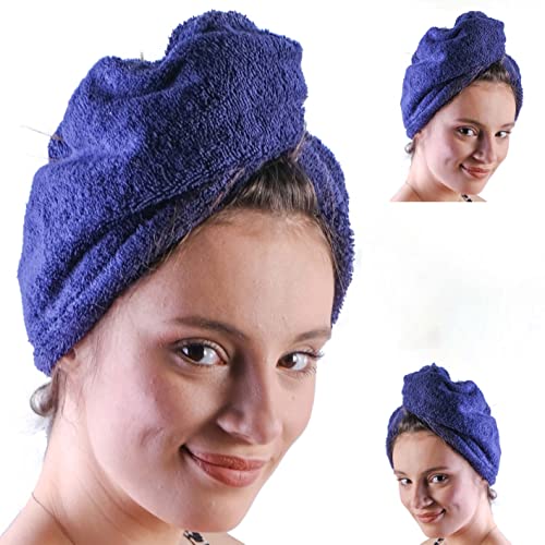 LLAMAXY 100% Pure Organic Cotton Hair Drying Towels - Adult Child Wraps Turban Quick Twist