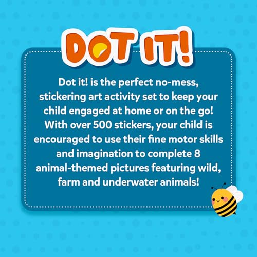 Image of Skillmatics Dot It Sticker Art - Animals, Mess-Free Fun for Kids, 500+ Stickers, Craft Kits, DIY Scrapbooking Activity, Travel Toys, Gifts for Boys & Girls Ages 3, 4, 5, 6, 7