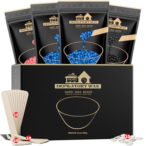 Lifestance Wax Beads Set, 4 Kinds of Waxing Beads, Hard Wax Beans with 44 Items...
