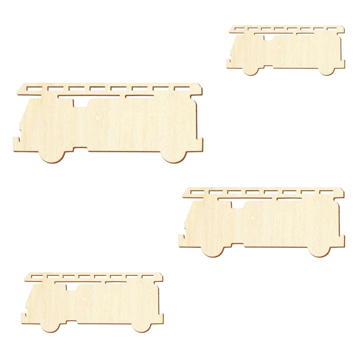 50 camiones de bomberos de madera V1 – Decoración – 3 a 50 cm – Tamaño: 16 cm