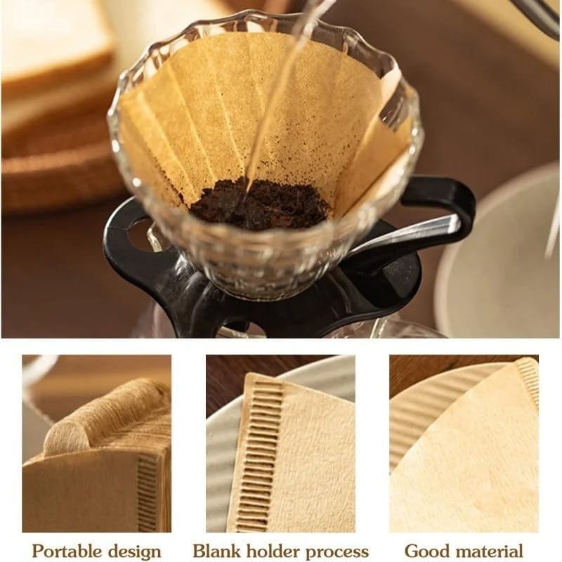 100 filtri carta caffè a V V01 V02 per moka ed espresso | Carta polpa legno naturale filtra sedimenti amari, regala gusto più pulito e morbido per il caffè quotidiano(V01,100pcs)