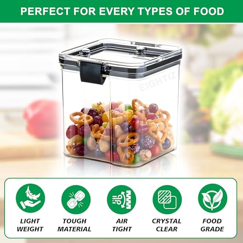 Image of Eightiz (Pack of 4 Fridge Storage Containers Plastic Boxes with Airtight Lids,Freezer Safe,Refrigerator Organizer for Vegetables, Fruits, Kitchen organization accessories (700 ml,Transparent)